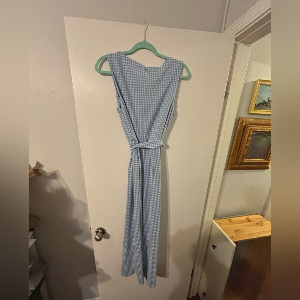 Calvin Klein Blue Gingham Jumpsuit